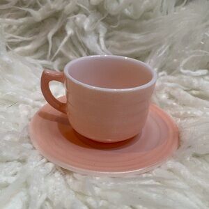 Hazel Atlas Moderntone Little Hostess Child’s Teacup & Saucer